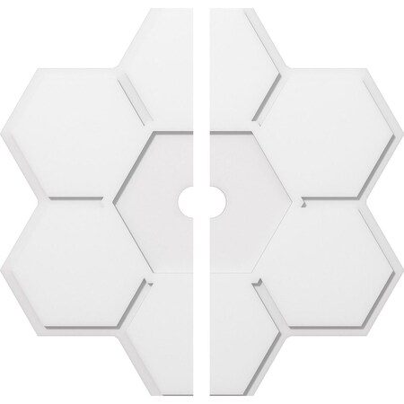 Ekena Millwork Daisy Architectural Grade PVC Ceiling Medallion, 38"OD x 3"ID x 13 1/4"C x 1"P, Two-Piece CMP38DY2-03000
